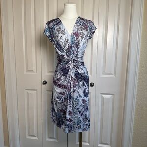 Ilse Jacobsen Purple Paisley Twist Knot Multicolored Dress Size XS